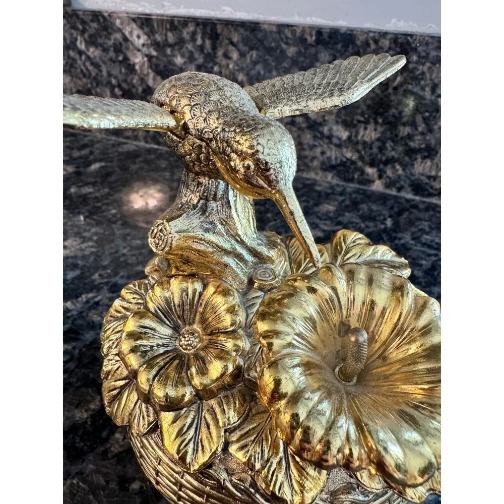 Westland Gold Hummingbird Flower Music‎ Box Vintage Nocturne Japan Basket Base